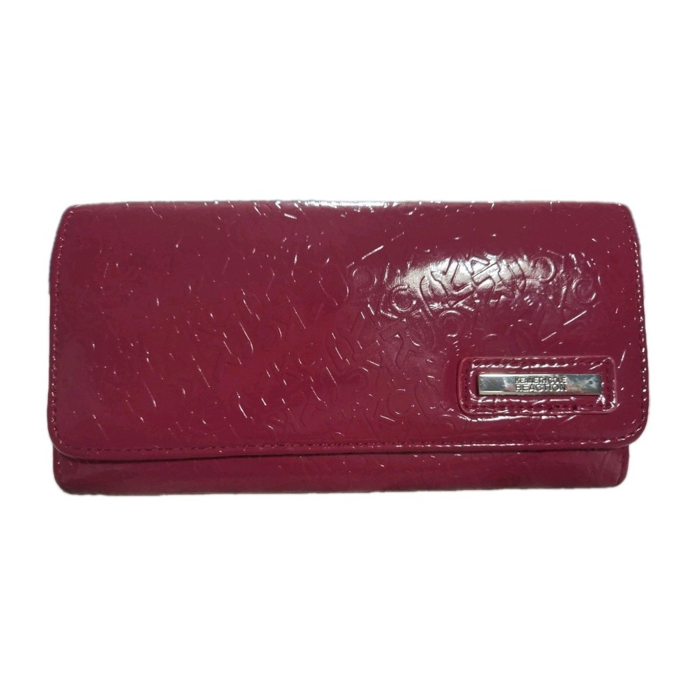 Kenneth Cole Reaction Pink Patent Leather Tri-Fold Wallet